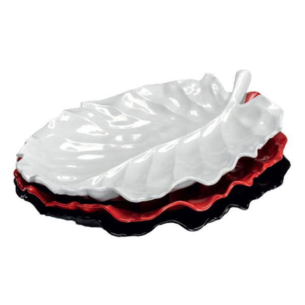 Zicco K-2800 Yaprak Model Melamin Teşhir Tabağı, 43x34 cm, Beyaz