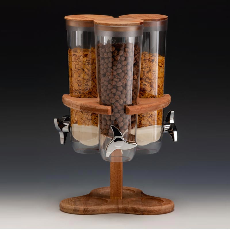 Zicco ZCP-784 Ahşap Döner Standlı Cornflakes Aleti, 3’lü, 26x26x43 cm