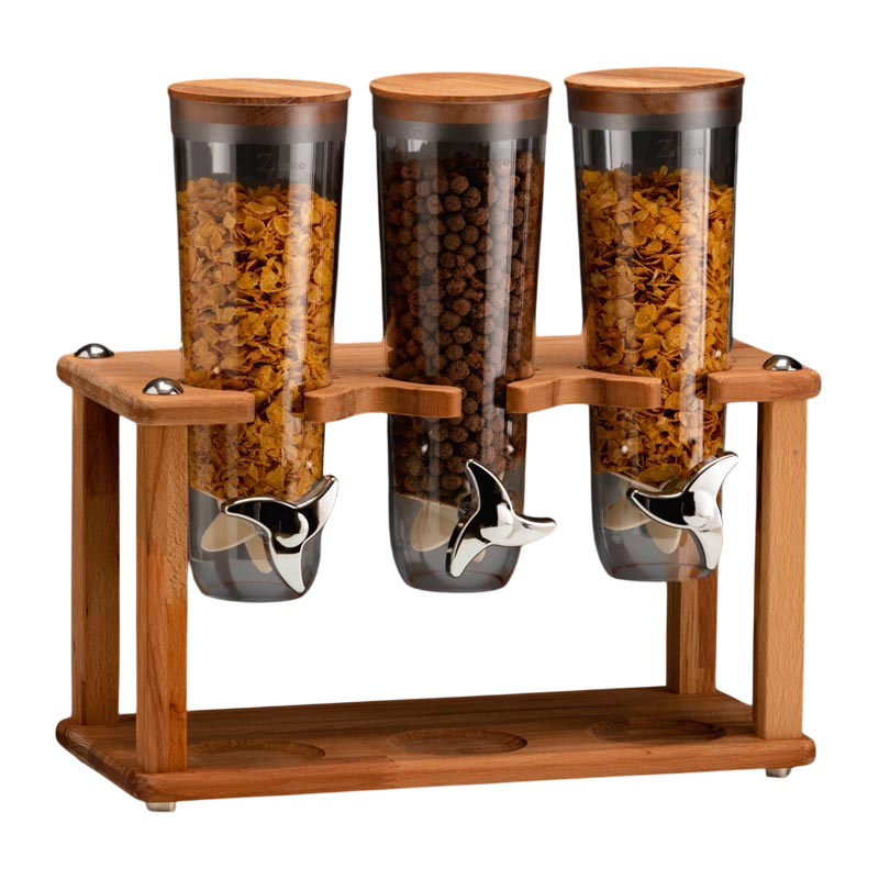 Zicco ZCP-783 Ahşap Standlı Cornflakes Aleti, 3'lü, 20x40x43 cm