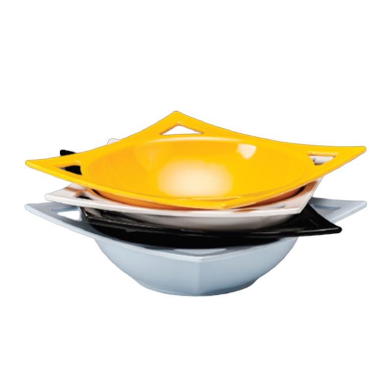 Zicco K-19471 Melamin Teşhir Tabağı, 27x27x8 cm, Beyaz