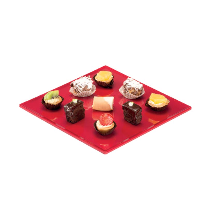 Zicco K-2060 Melamin Teşhir Tepsisi, 29x29 cm, Kırmızı