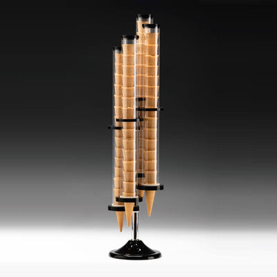Zicco ZCP-800 Polikarbonat Dondurma Külah Standı, 4'lü, Akrilik Standlı, 19x86 cm