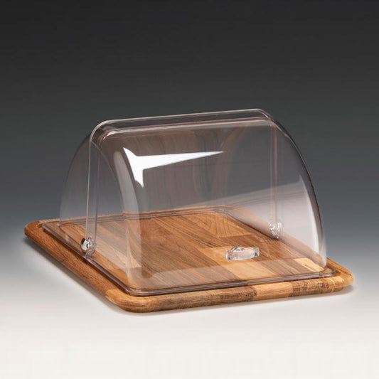 Zicco ZCP-785 Polikarbon Rolltop Kapaklı Ahşap Altlıklı Muhafaza Kabı, GN 1/2, 31x37x19 cm